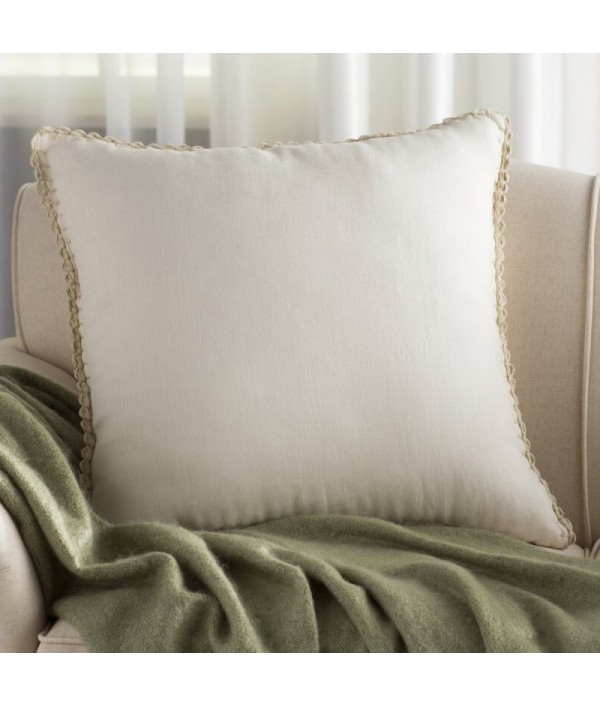 Easy clean linen square pillow