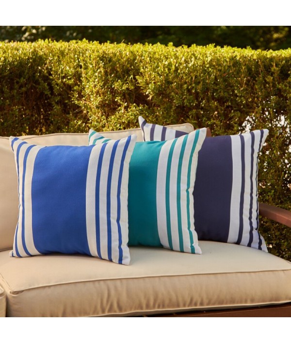 Weatherproof outdoor striped pillowcase