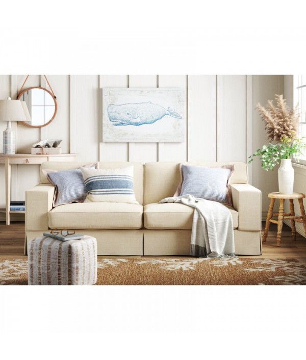 Pillow case with brown trim