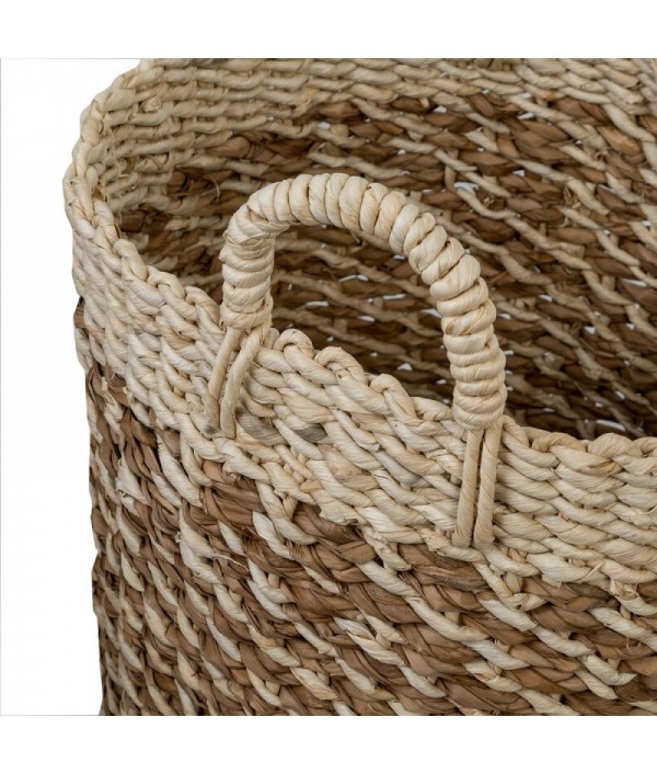 3-piece wicker portable storage basket set