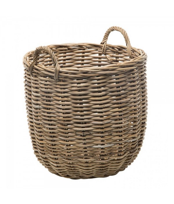 Rattan round storage basket