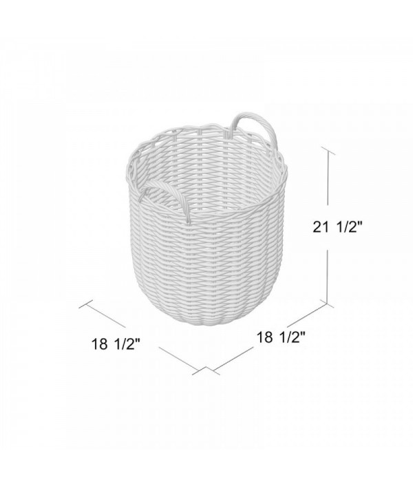 Rattan round storage basket