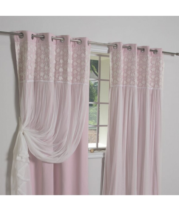 Thermal insulation triple embroidered blackout curtains