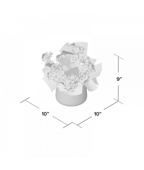 Artificial kalanchoe flower arrangement in the pot