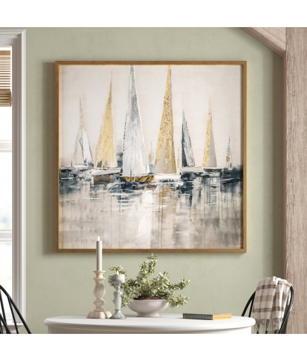 Leaf sails drawn by hand on ca...