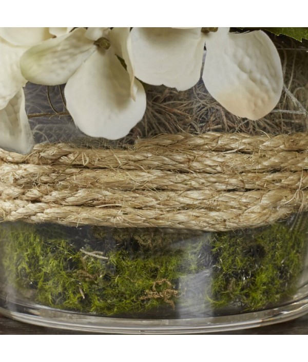 Hydrangea flower arrangement in classic round vase