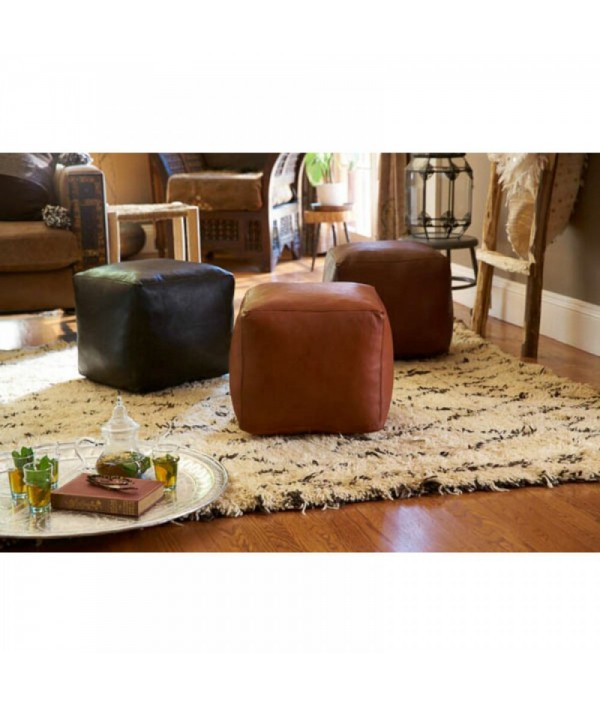 Moroccan handmade leather upholstery