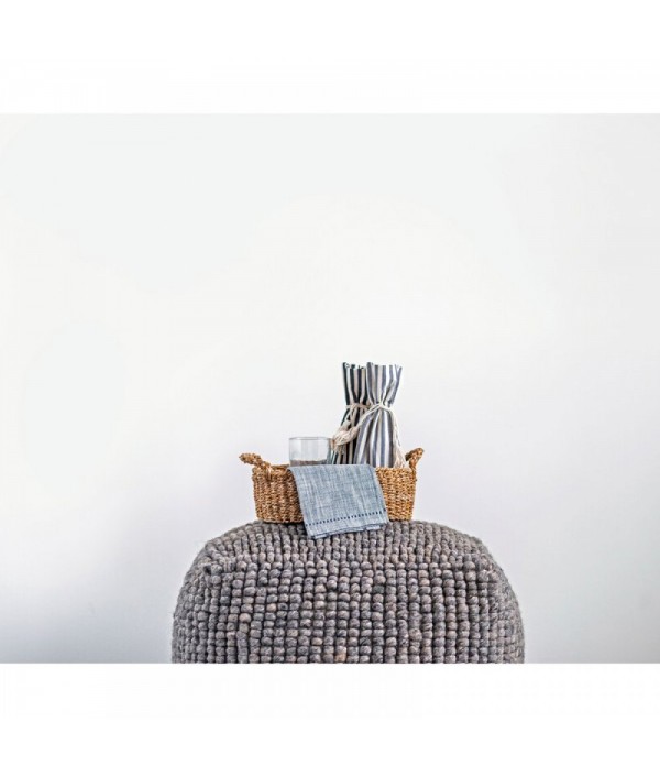 KNITTED WOOL CUSHION STOOL