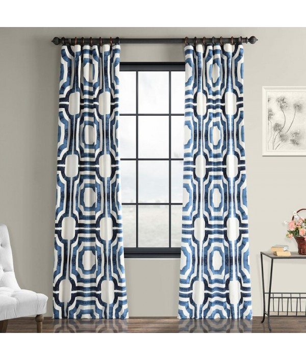 Pure cotton dark rod pocket curtain panel