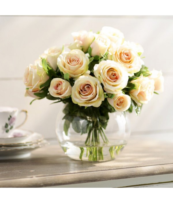 Artificial Saint Rose Rose Flower Arrangement in Vase