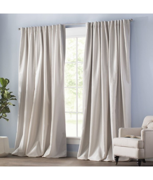 Solid color polyester single curtain panel