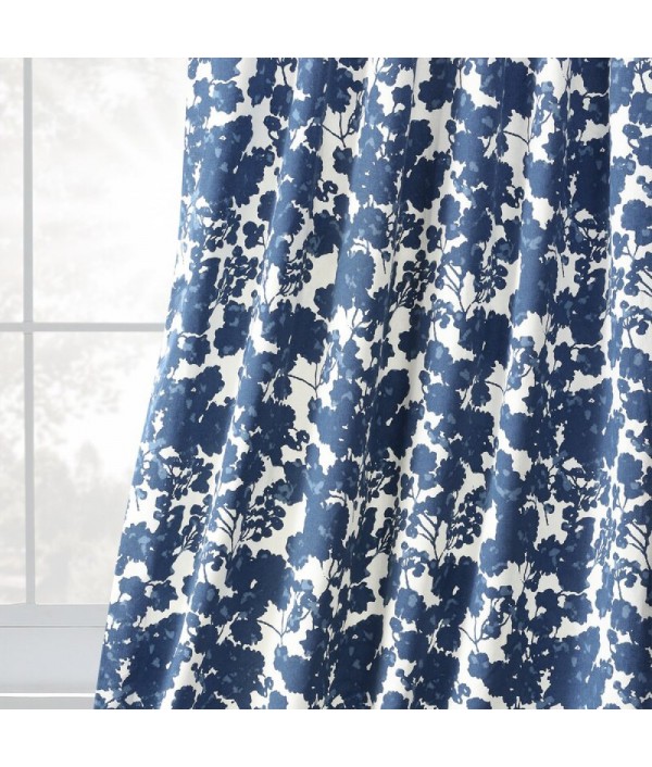 100% cotton blue and white floral single curtain