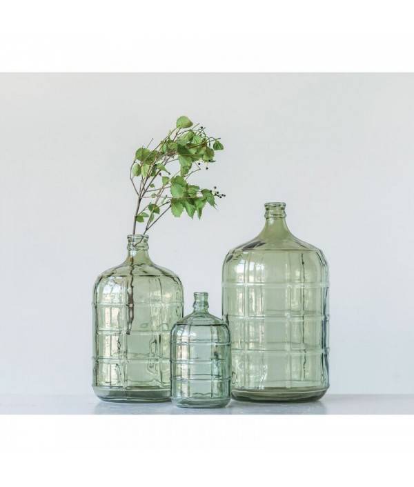 Green Glass Decorative Bottles